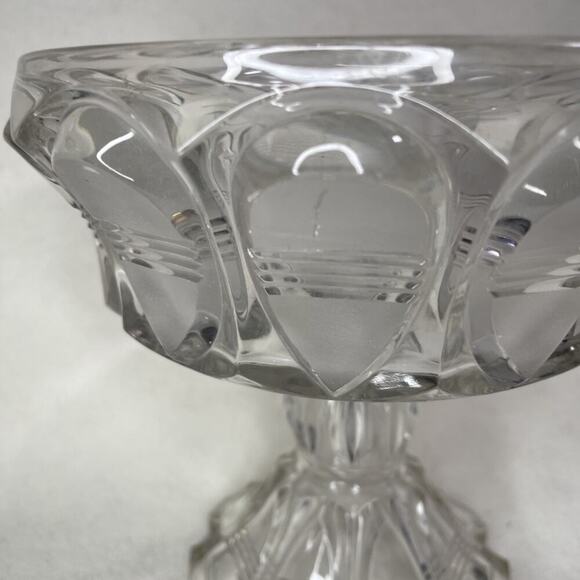 EAPG George Duncan & Son “Barred Ovals”, Glass pedestal compote - Picture 3 of 7